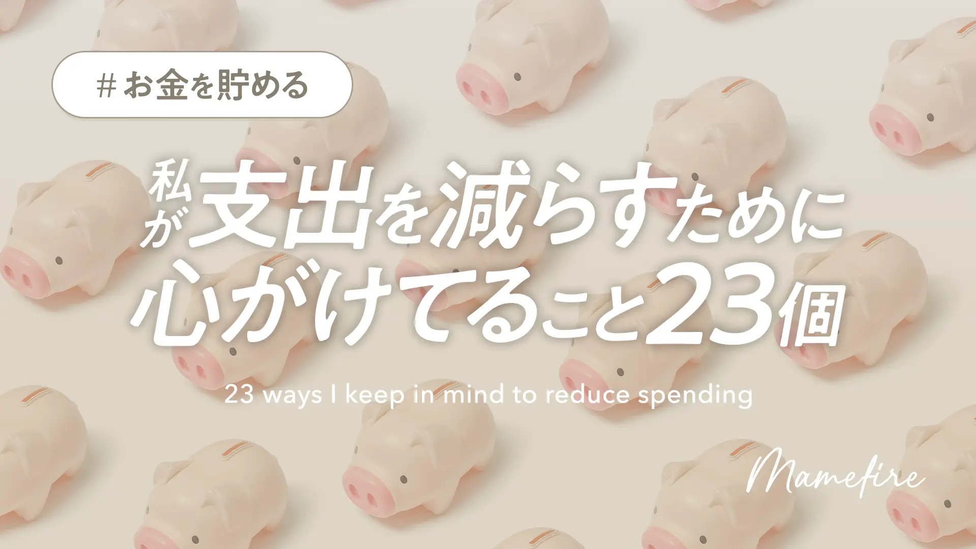 支出を減らすために、私が心がけている23のこと｜支出を減らし節約し、本業×副業で収入を増やし投資をして資産形成。豊かに自分業FIREして暮らす日々を目指すブログ「まめFIRE」